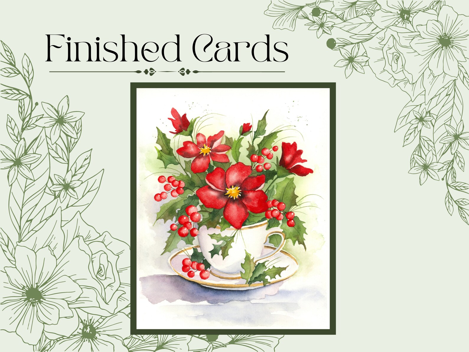 4x6 & 5x7 Christmas Card Templates Downloadable Printable Outlines to