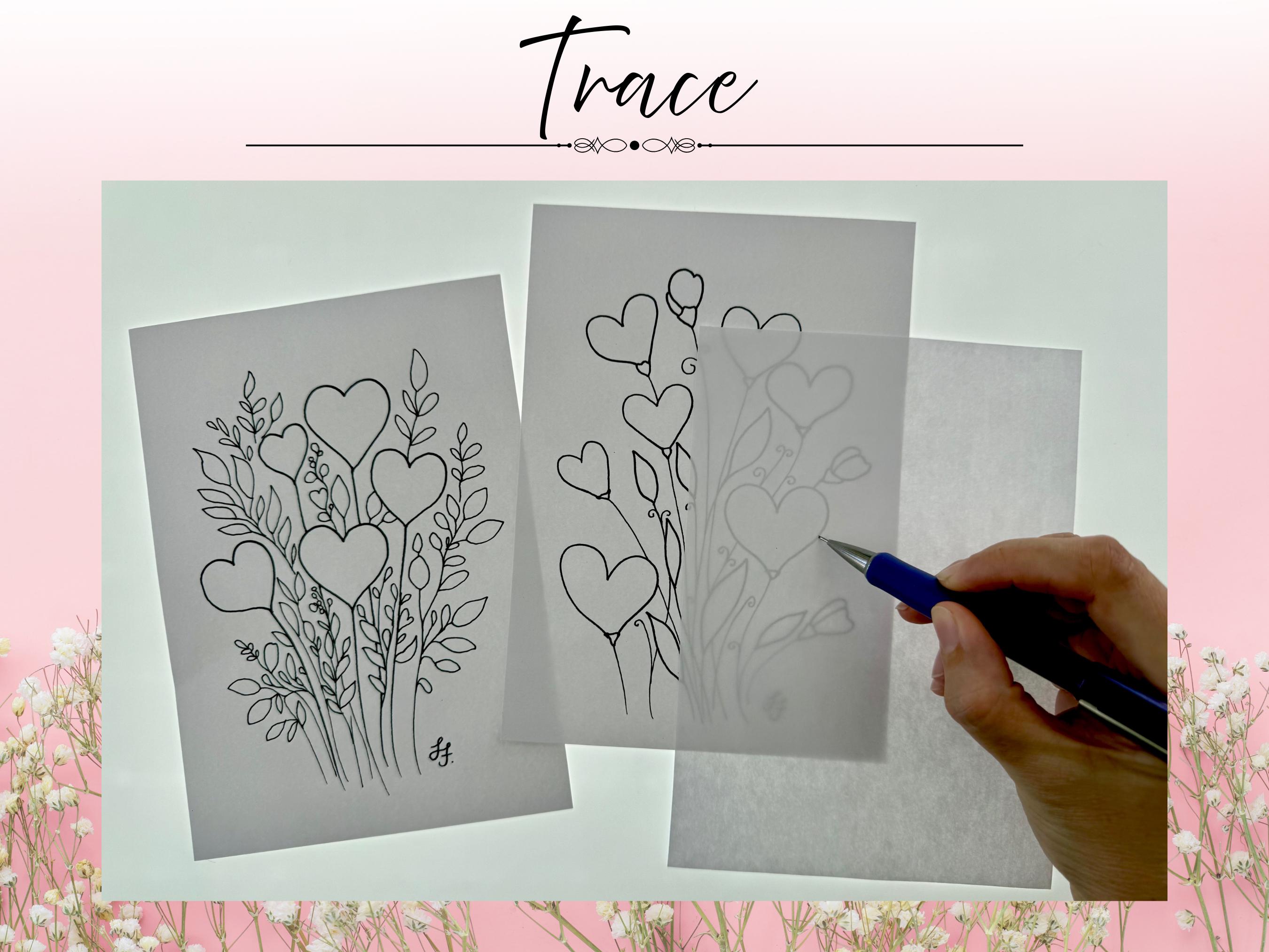 DIY Valentine Card Drawing Outlines 2 Designs PDF Digital Download ...