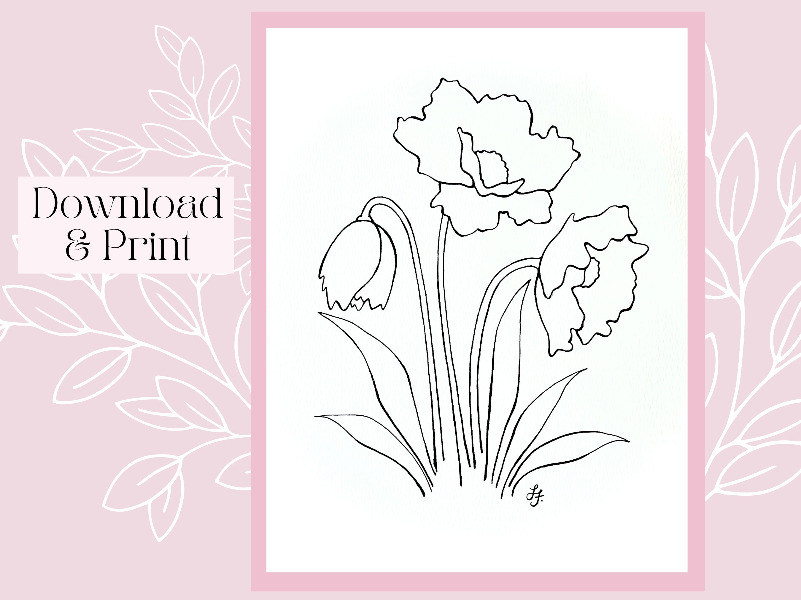 Outline Printable Flower Drawing for Painting And/or Coloring Painting ...