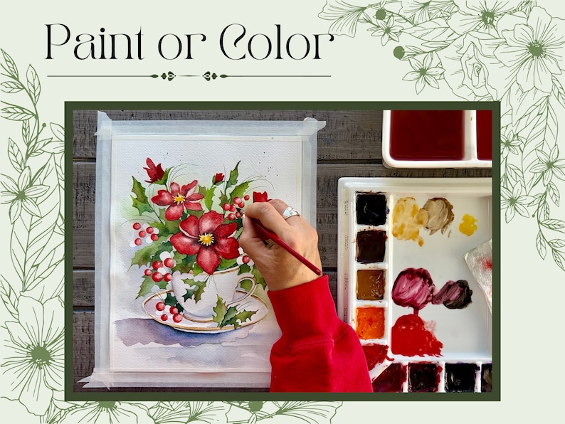 4x6 &amp; 5x7 Christmas Card Templates Downloadable Printable Outlines to ...