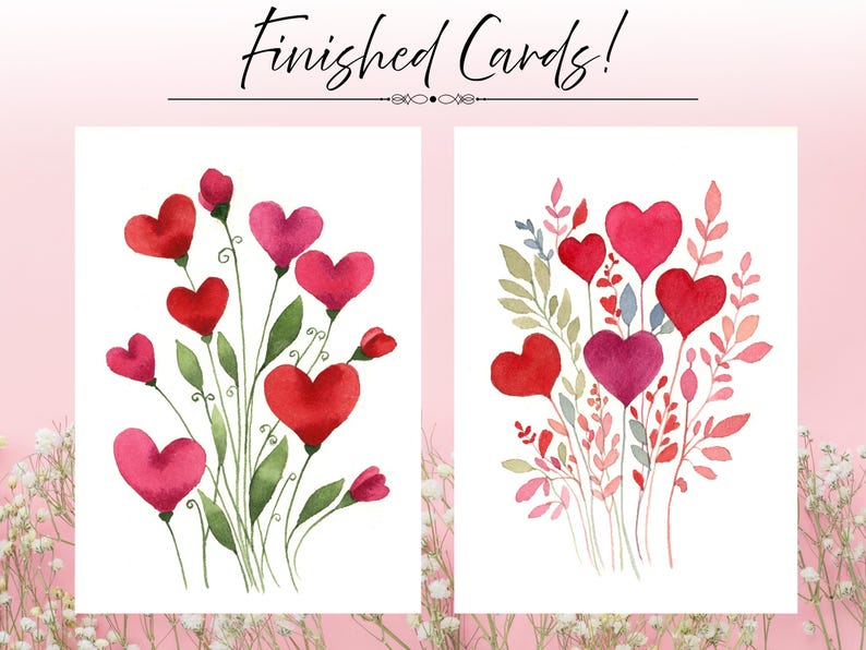 DIY Valentine Card Drawing Outlines 2 Designs PDF Digital Download ...