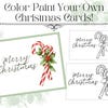 Christmas Card 4x6 AND 5x7 Drawing Outline DIY Digital PDF Download ...