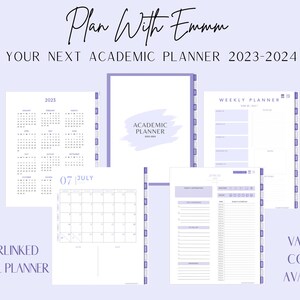 Academic Digital Planner 2023 - 2024 (Taro Milk Tea Color)