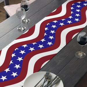 Patriotic Table Runner - Patriotic Table Decor - 4th of July Table Runner - Patriotic Home Decor - 4th of July Home Decor - Veterans Day