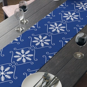 Elegant Snowflake Table Runner - Winter Christmas Holiday Table Decor - Wintry Dining Accessory - Winter Wonderland Home Decor - Holiday