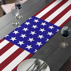 4th of July Table Runner, Patriotic Table Runner, American Flag Table Decor, 4th of July Decor, Red White Blue, Stars and Stripes Decoration
