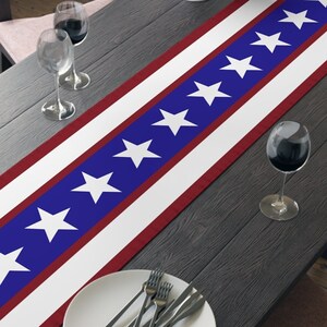 4th of July Table Runner - Patriotic Table Runner - 4th of July Table Decor - Veteran&#39;s Day - Memorial Day