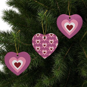 Valentine Ornament Set Ceramic - Hearts Double-Sided (3pcs, 5pcs, 10pcs)