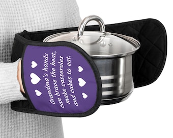 Grandma Double Oven Mitt Potholder, Grandma Poem, Country Farmhouse Cottage Kitchen Accessory