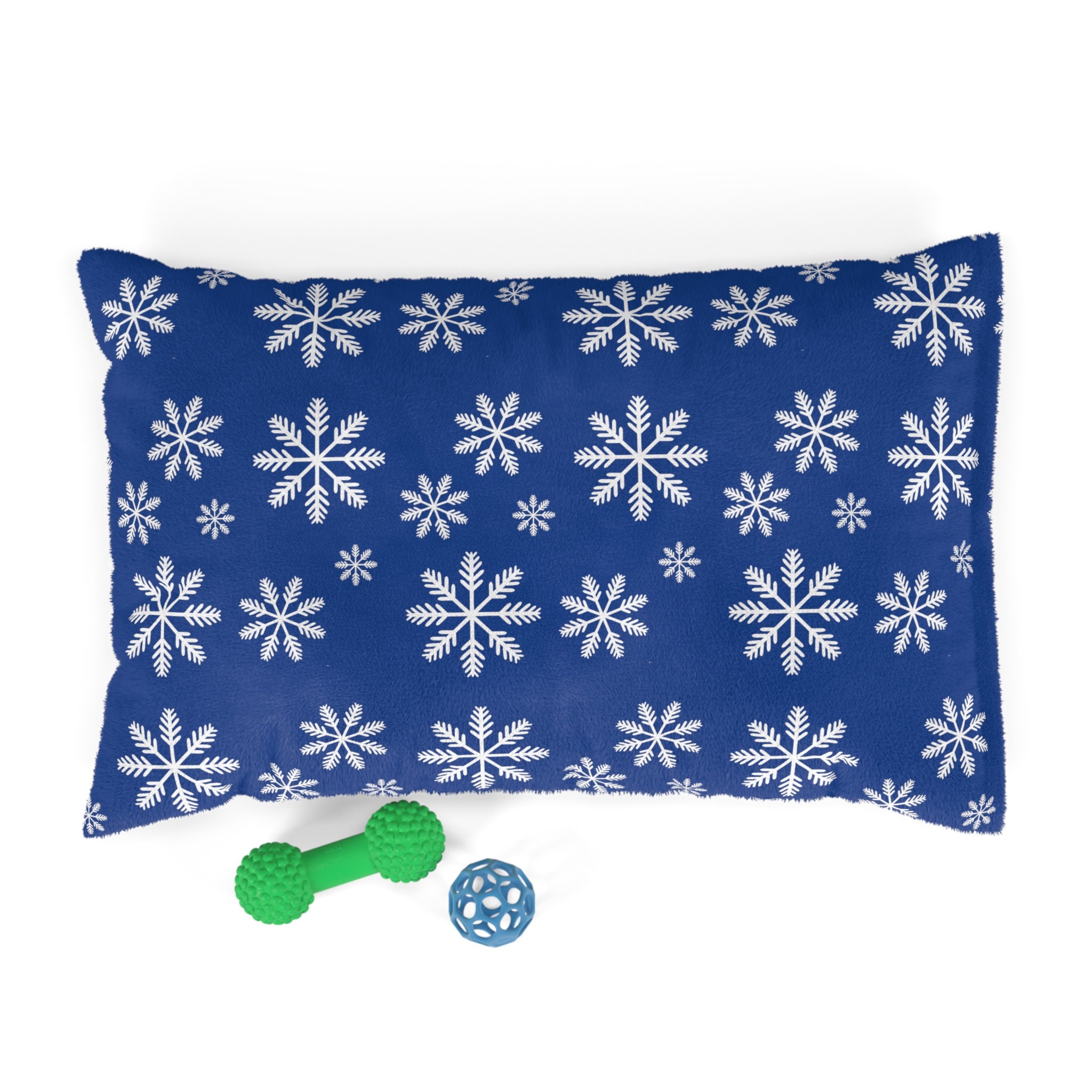 Christmas Dog Bed Holiday Dog Bed Pillow Gift for Dog Winter Snowflake