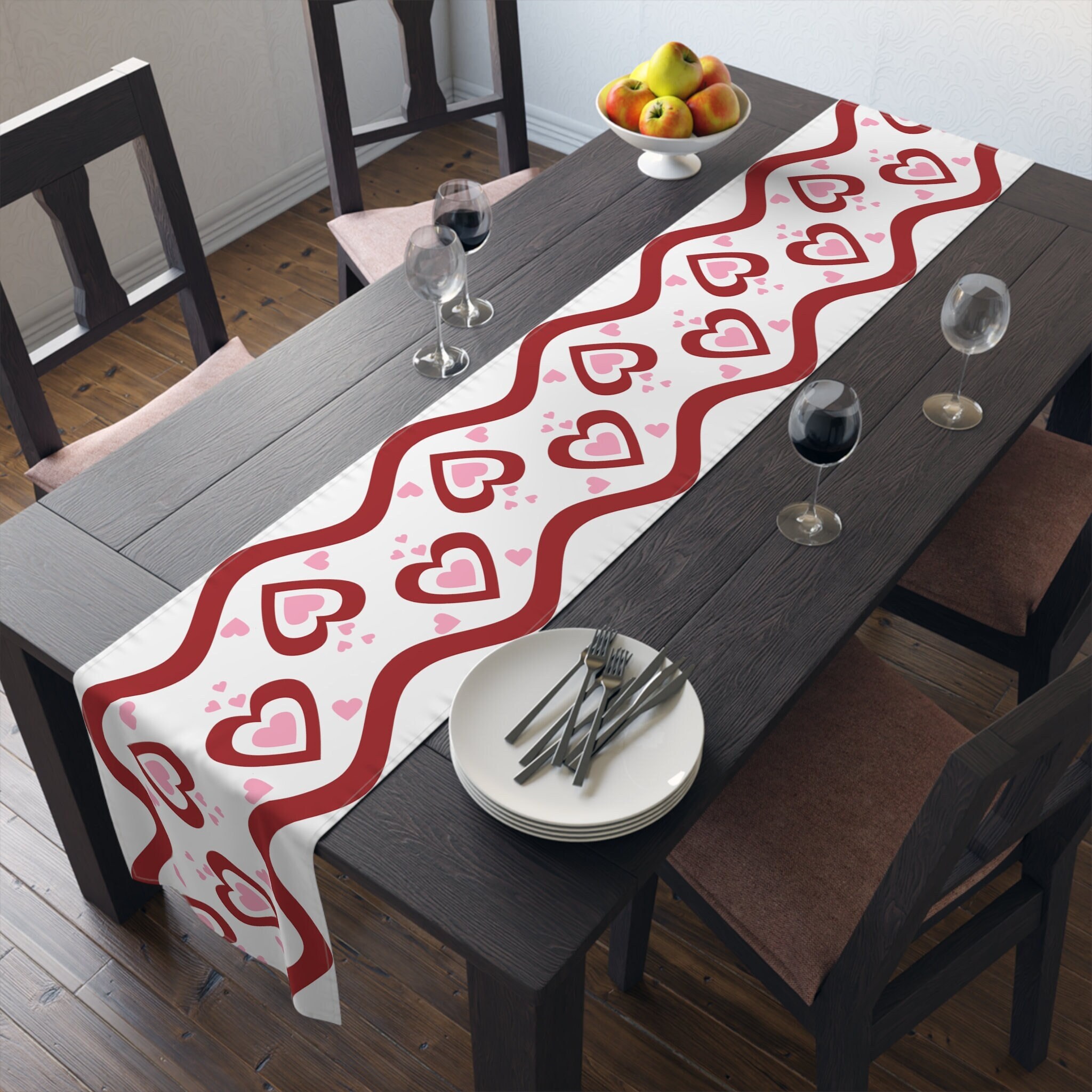 Valentine Rinner Valentine Table Runner Valentine Runner Valentine's Day Table Decor ...