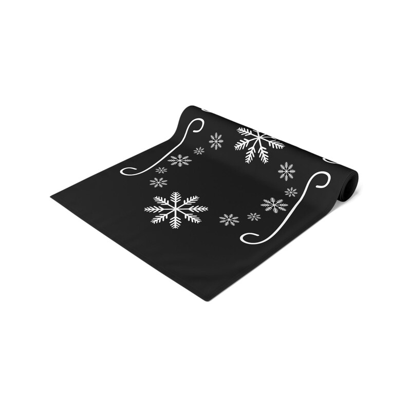 Snowflake Christmas Table Runner, Winter Kitchen Decor (16" x 72" or 16" x 90") image 9