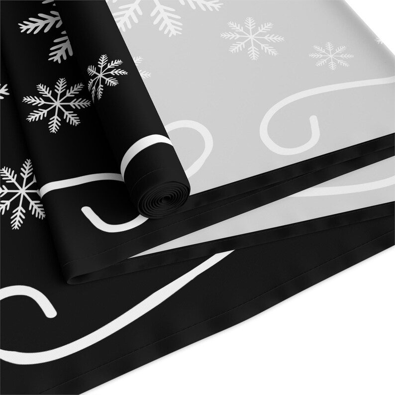 Snowflake Christmas Table Runner, Winter Kitchen Decor (16" x 72" or 16" x 90") image 10