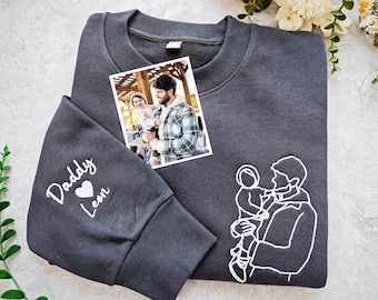 Sudadera con foto bordada para el Día del Padre, regalo para el Día del Padre, regalo personalizado con foto, regalos personalizados para papá.