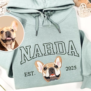 Custom Dog Hoodie Embroidered Dog Name, Personalized Pet Face Sweatshirt from Your Photo, Varsity Sweatshirt,Gifts for Dog