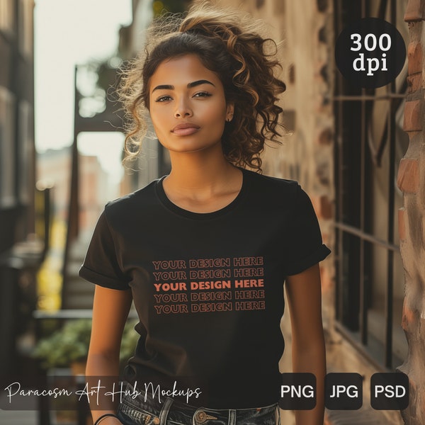 Versatile Black T-Shirt Mockup Digital Download for Designers Perfect for Branding and Presentation High-Quality T-Shirt Template