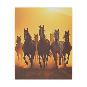 Canvas Print, 7 Horses, Equestrian Wall Art, Horse Lover Gift, Home Decor, Animal Lover, Western Decor, Horse Artwork