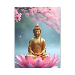 Zen Buddha Canvas Art, Meditation Canvas, Spiritual Wall Decor, Mindfulness Artwork, Lotus Flower Design, Home Decor for Yoga Lovers