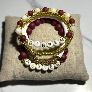 Texas A&M Bracelet Stack School Spirit University Gig Em Go Aggies - Set of 4