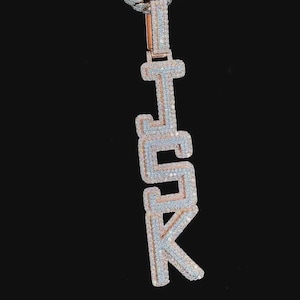 Custom Letter Hip Hop Pendant,VVS Moissanite Custom Letter Pendant, Custom Moissanite Pendant,Initial Letter Pendant,Iced Out Chunky Pendant