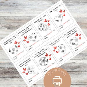 Soccer Valentine/ Soccer Valentine&#39;s Day Card / Sport Valentine Cards / Printable / Instant Download Valentine