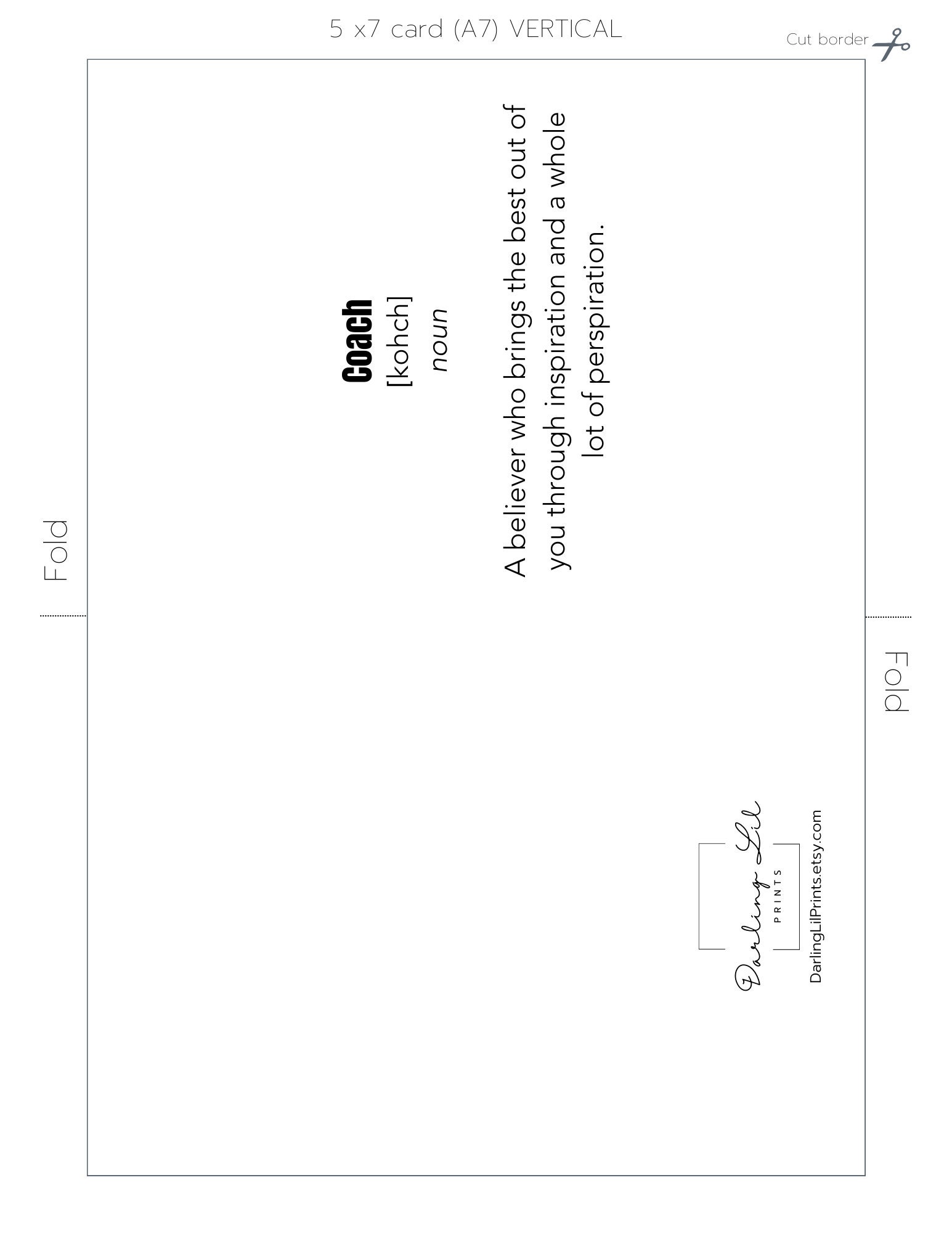 Coach Thank You Printable Card / Coach Definition / Role Model