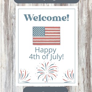 4th of July Welcome Sign / Party Poster / Celebration Sign / Independence Day / Fourth of July / Door Sign / Party Decoration / Classic