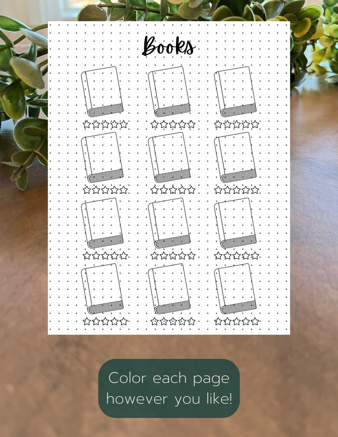 Book Tracker / A5 Journal Page / Planner Reading Tracker Log ...