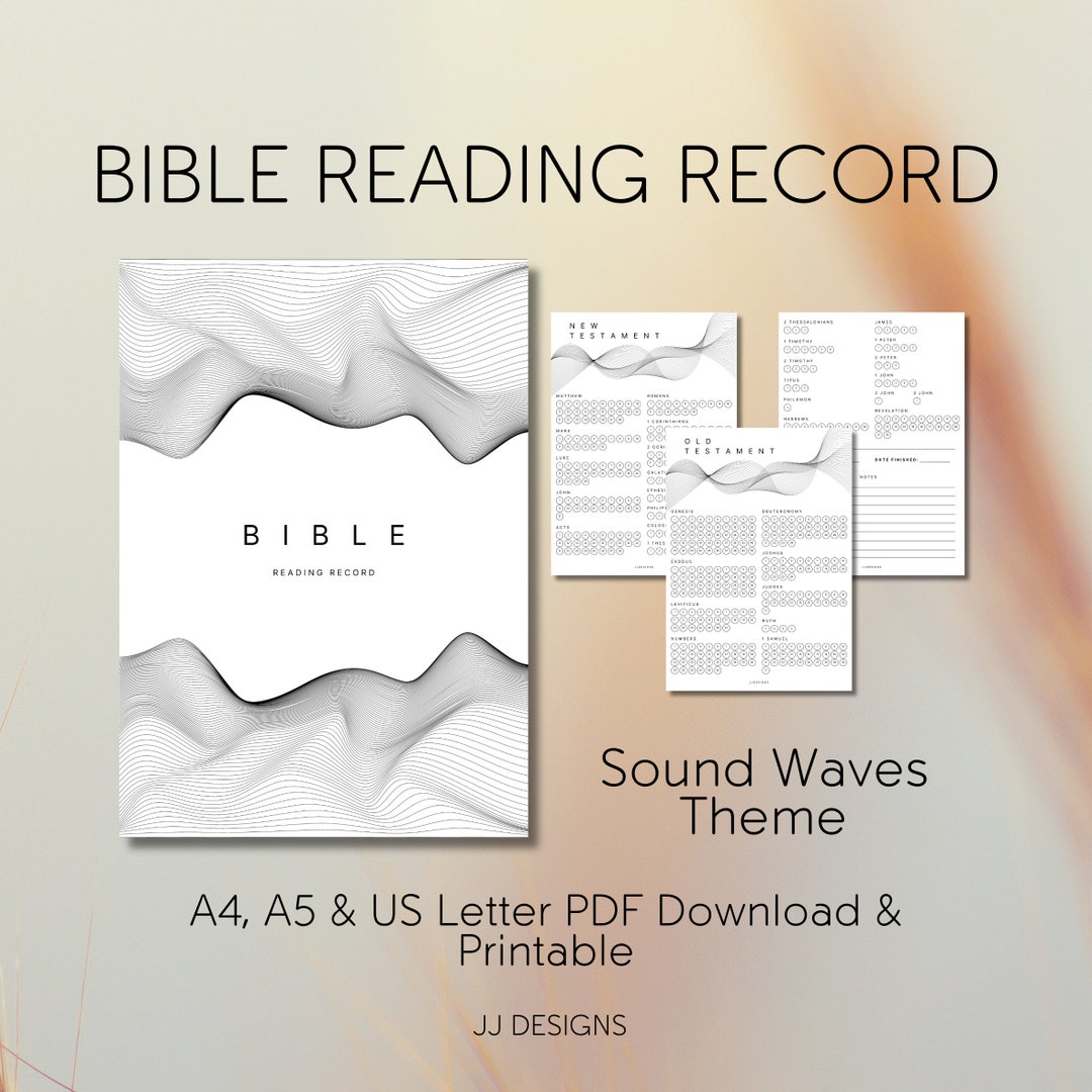 Bible Reading Record, Bible Resource, Church Resource, PDF A4 A5 US ...