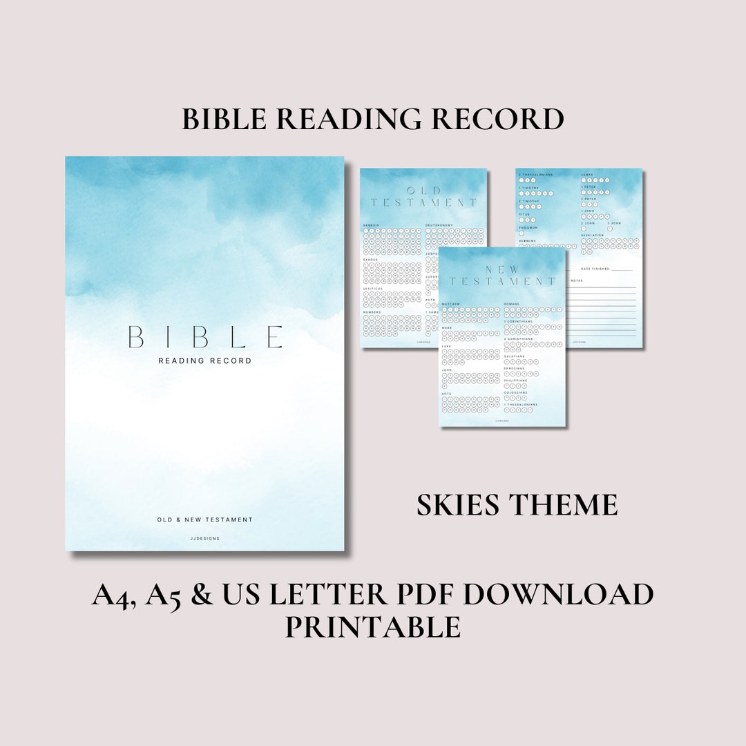 Bible Reading Record Bible Resource Church Resource PDF A4 A5 - Etsy