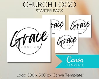 Church Logo, Starter Pack, New Church Plant Logo, Canva Template, Customisable Printable, Logo