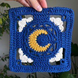Cloudy Day and Night granny square crochet pattern pack crochet granny square, crochet pattern, sun and moon granny square pattern zdjęcie 9