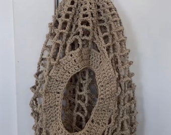 Hanging Crochet Bag, crochet bag, beige crochet bag, Crochet net bag, hanging fruit basket, crochet bag, hanging bag, cotton mesh bag.