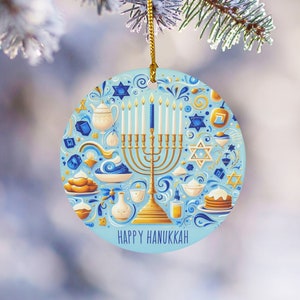 Hanukkah Ornament, Menorah Ornament, Star of David, Hanukkah Decorations, Happy Hanukkah Ornament, Hanukkah Tree Topper, Judaica Holiday