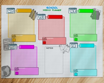 Planificador escolar semanal para niños