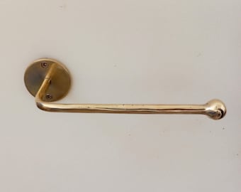 Unlacquered Brass Toilet paper Holder, Solid Brass Toilet Roll Holder for Bathroom, Powder Room Roll Holder ,Wall Mounted Towel Holder