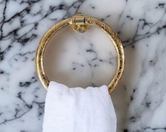 unlacquered brass towel holder-Bathroom Brass Roll Holder-Handmade Toilet hanger-hand towel holder-vintage towel ring