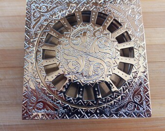 Floor drain Engraved , Antique German Silver Floor Drain, Handmade Moroccan Floor Drain Brass