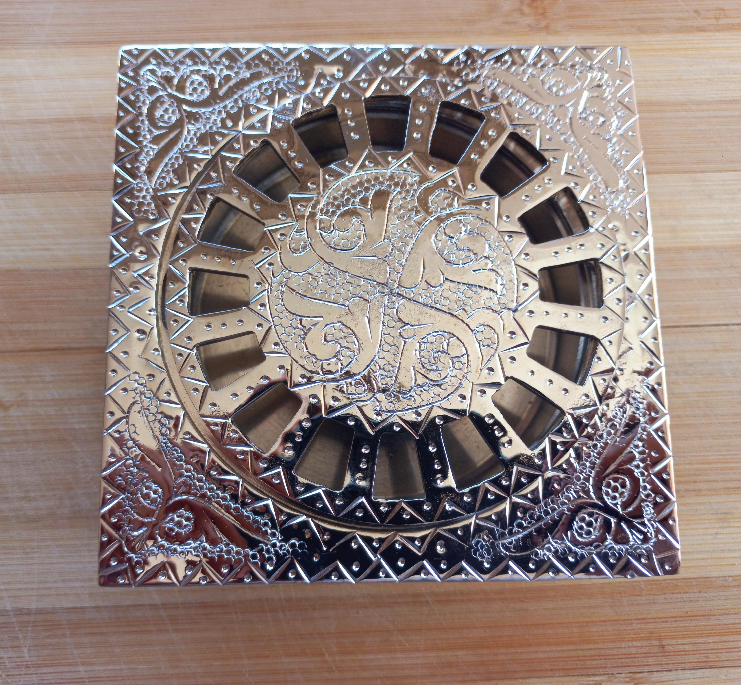 Floor drain Engraved , Antique German Silver Floor Drain, Handmade Moroccan Floor Drain Brass