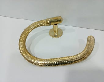 Handdoekhouder van messing, Messing rolhouder voor badkamer, Handgemaakte toiletrolhouder van messing, Toiletrolhouder, Handdoekring, Badkamerhouders