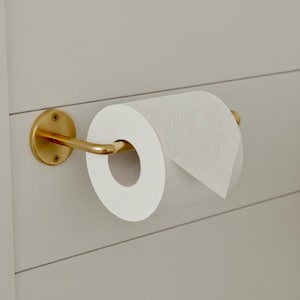 Unlacquered Brass Toilet paper Holder, Solid Brass Toilet Roll Holder for Bathroom, Powder Room Roll Holder ,Wall Mounted Towel Holder