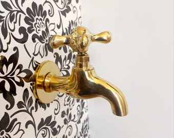 Kleiner Wandwasserhahn aus Messing, Badezimmerhahn im Landhausstil, Gartenhähne, Wandwasserhähne im Freien, Einhand-Wasserhahn, Waschbeckenarmaturen