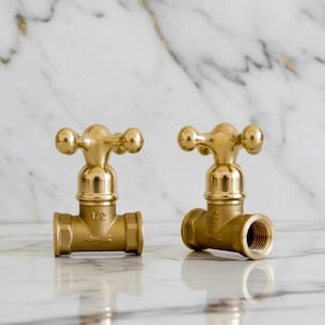 Handgjort kranhandtag i massiv mässing med ventil - US Plumbing bild 4