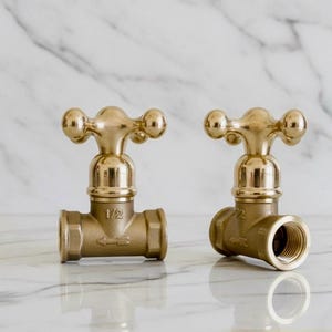 Handgjort kranhandtag i massiv mässing med ventil - US Plumbing bild 5