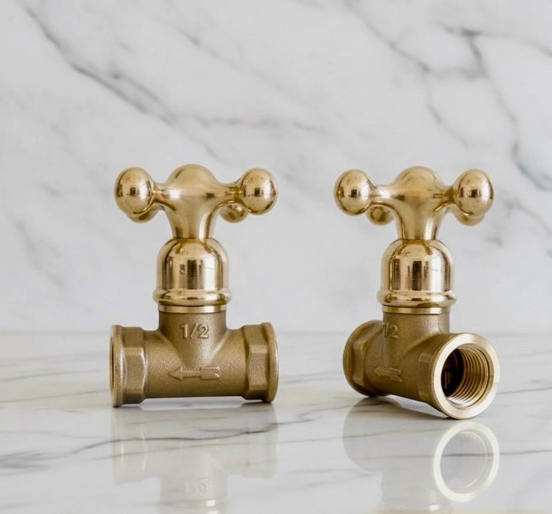 Handgjort kranhandtag i massiv mässing med ventil - US Plumbing bild 5