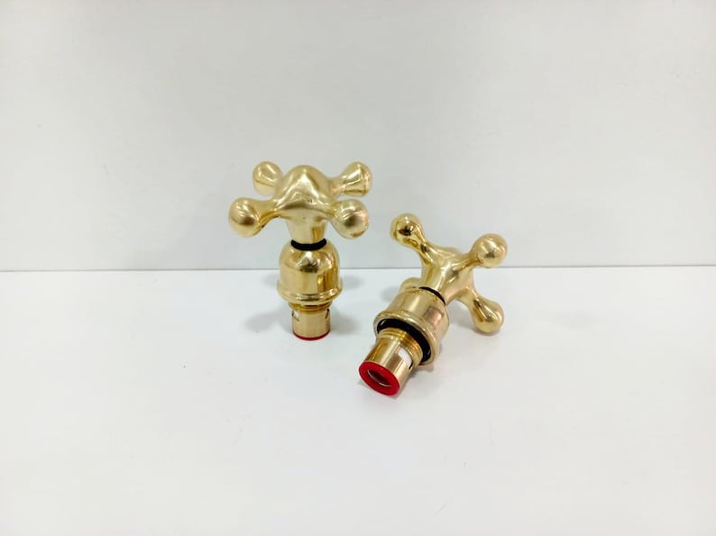 Handgjort kranhandtag i massiv mässing med ventil - US Plumbing bild 8