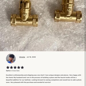 Handgjort kranhandtag i massiv mässing med ventil - US Plumbing bild 9