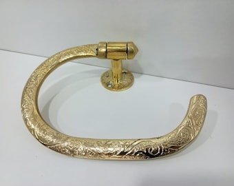 Handdoekhouder van messing, Messing rolhouder voor badkamer, Handgemaakte toiletrolhouder van messing, Toiletrolhouder, Handdoekring, Badkamerhouders