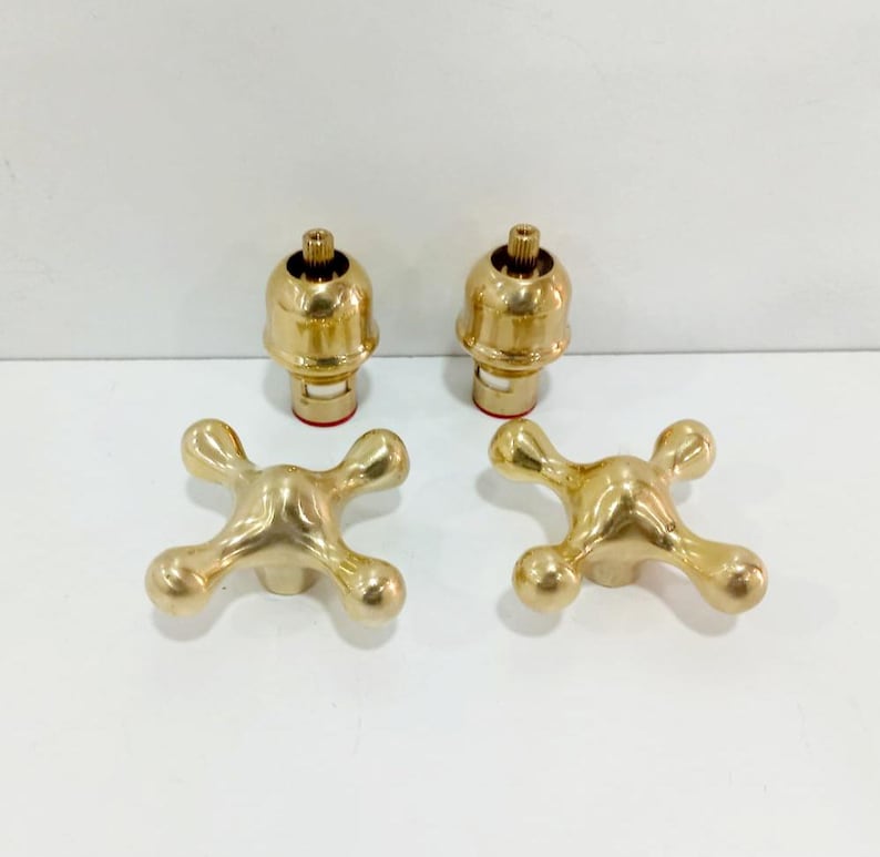 Handgjort kranhandtag i massiv mässing med ventil - US Plumbing bild 6