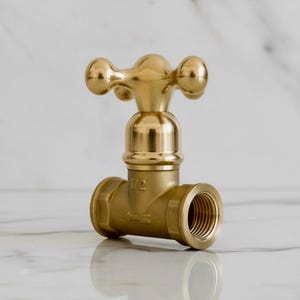Handgjort kranhandtag i massiv mässing med ventil - US Plumbing bild 3